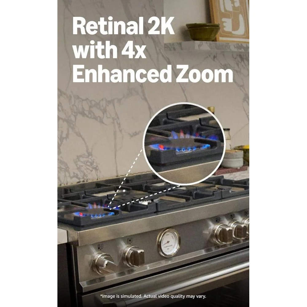 Cámara para interiores Ring Plus modelo reciente con video Retinal 2K, zoom mejorado 4x y visión nocturna