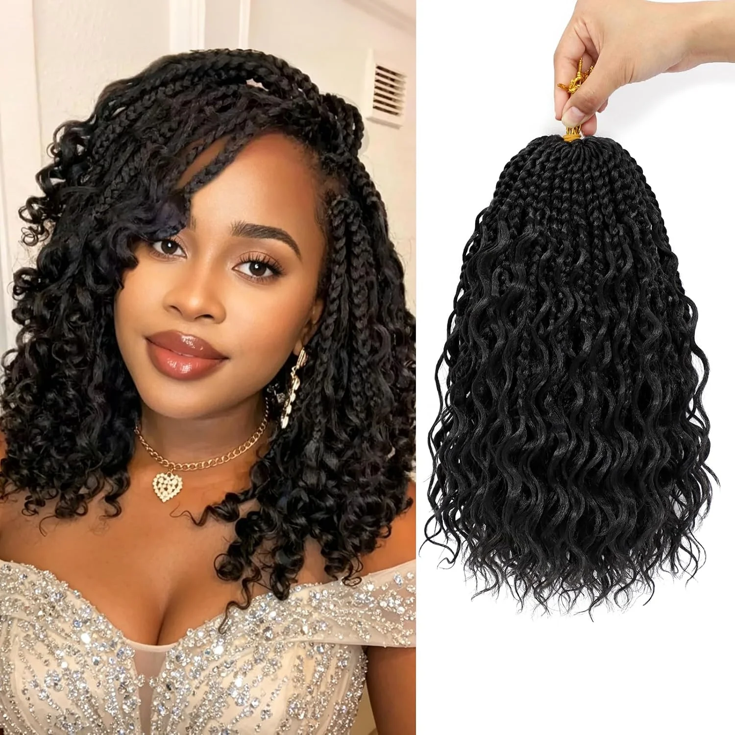 Trenzas Crochet Goddess Box Braids Boho 10 pulgadas