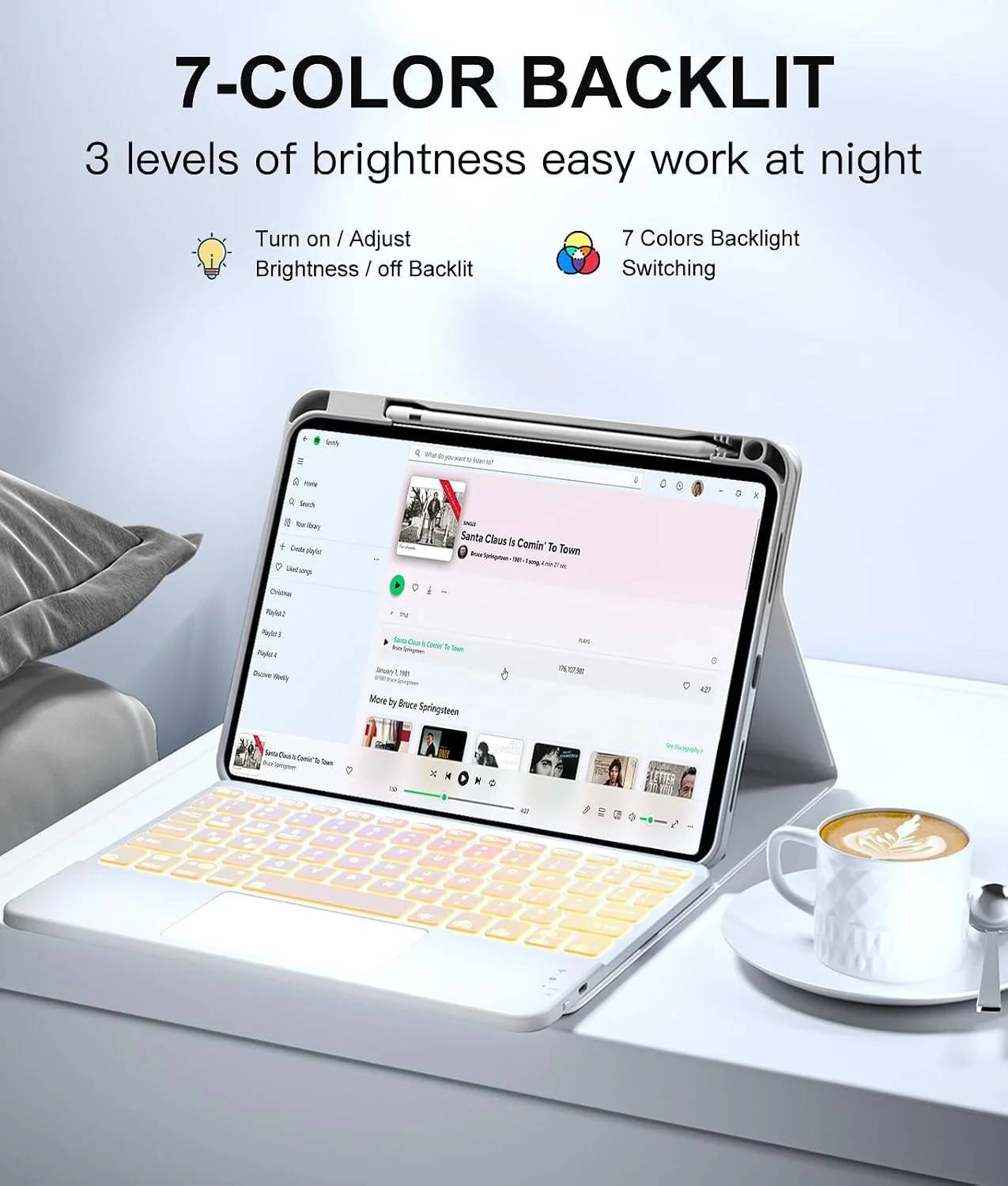 Funda con Teclado Harvopu para iPad 11" (A16) / iPad 10.ª Gen - Blanco