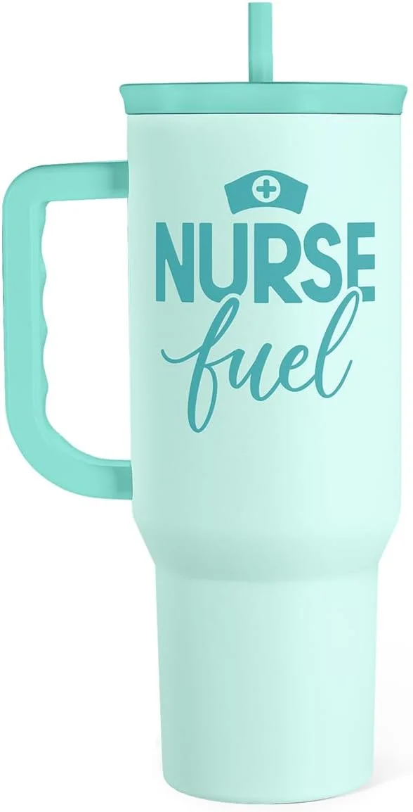 Vaso térmico Sandjest 40oz con asa y popote acero inoxidable