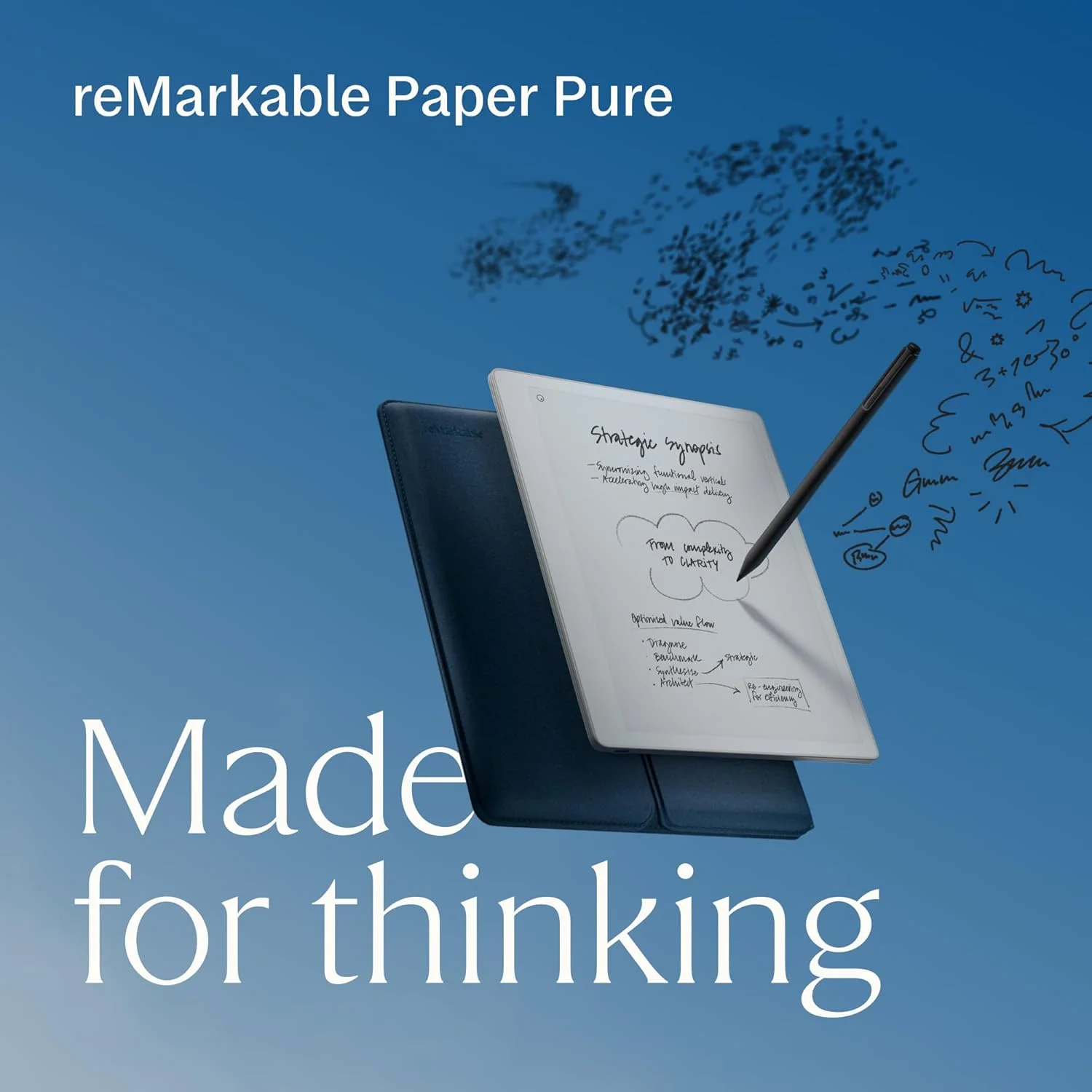 reMarkable Paper 10.3" B&N (Pure Bundle con Marker Plus) - Folio Azul Océano