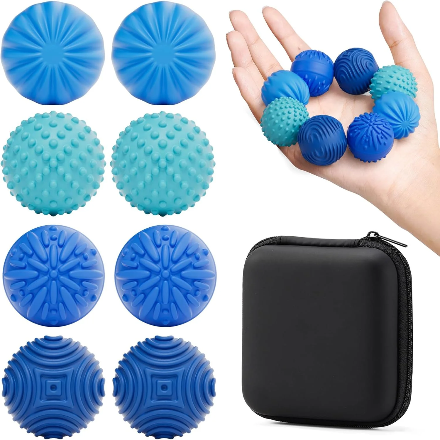 luckdoor Silicone Magnetic Balls Fidget Toys for Adults & Teens,8PCS Stress Relief Sensory Toys for Autism ADHD Anxiety,Fun Textures Gadgets,Office Desk Toy,Stocking Stuffers for Men Women Teen Gifts