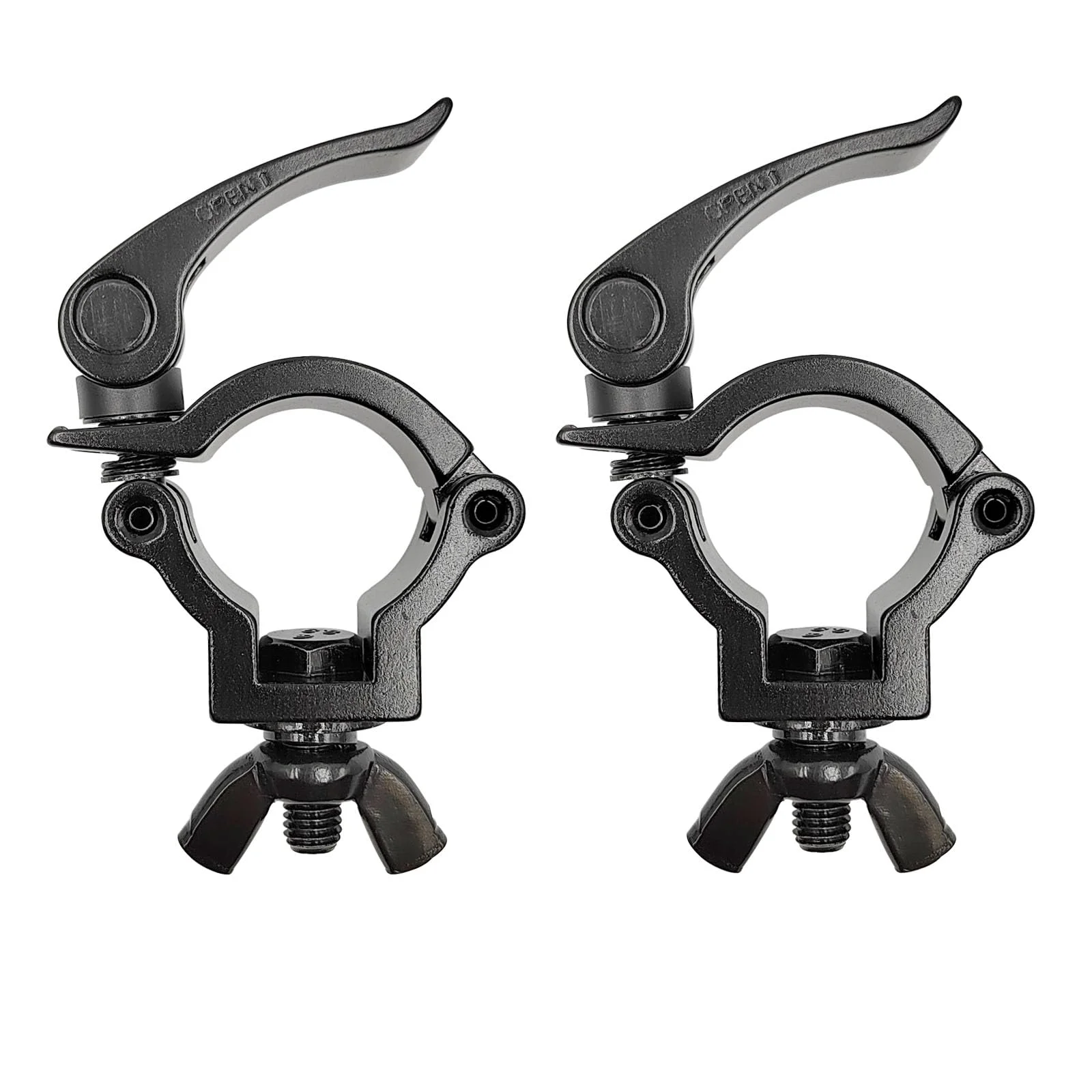 1.5inch Quick Release Stage Lighting Clamp Aluminum Alloy Heavy Duty 165lbs DJ Light Clamps Fit Pipe OD 36-39mm Black