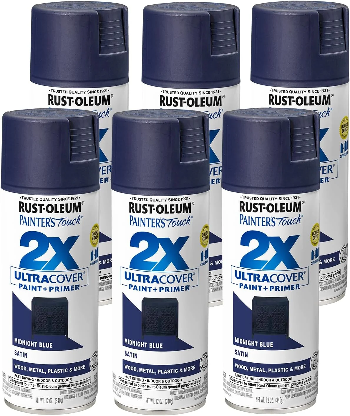 Pintura en spray Rust-Oleum Painter's Touch 2X Ultra Cover Satinado Azul Medianoche