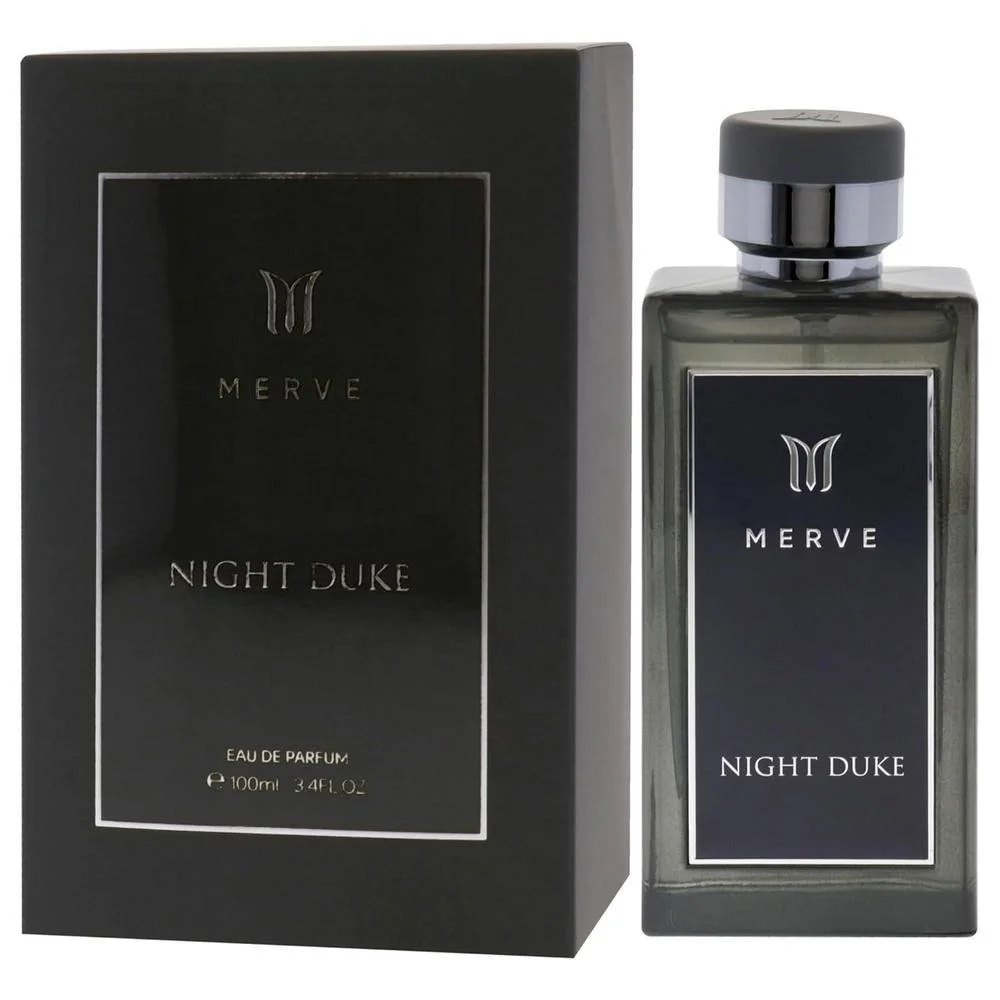 Merve Night Duke para hombre - Perfume elegante con flores y ámbar gris, notas marinas refrescantes