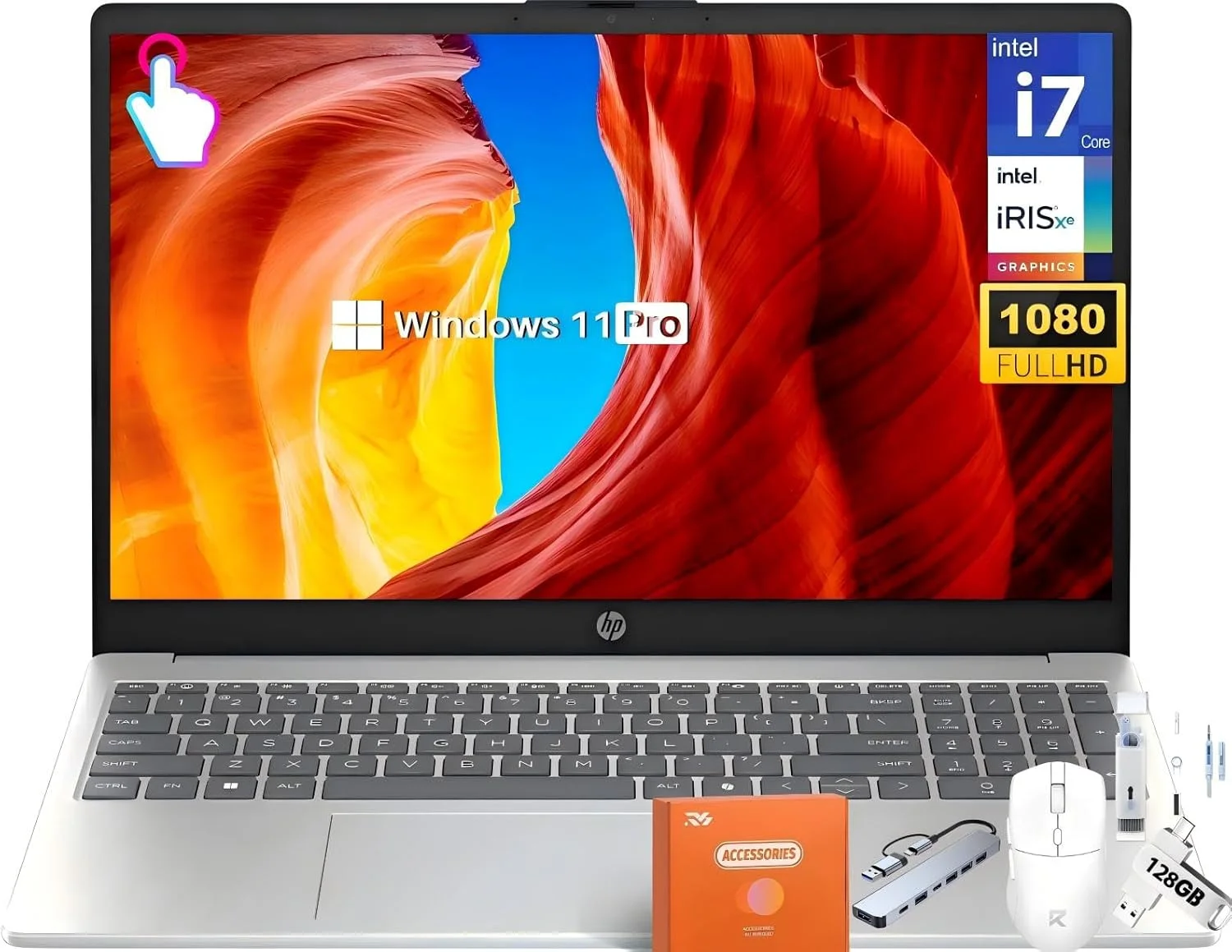 Laptop HP 15.6" FHD Touchscreen Intel Core i7-1355U 32GB RAM 1TB SSD Windows 11 Pro