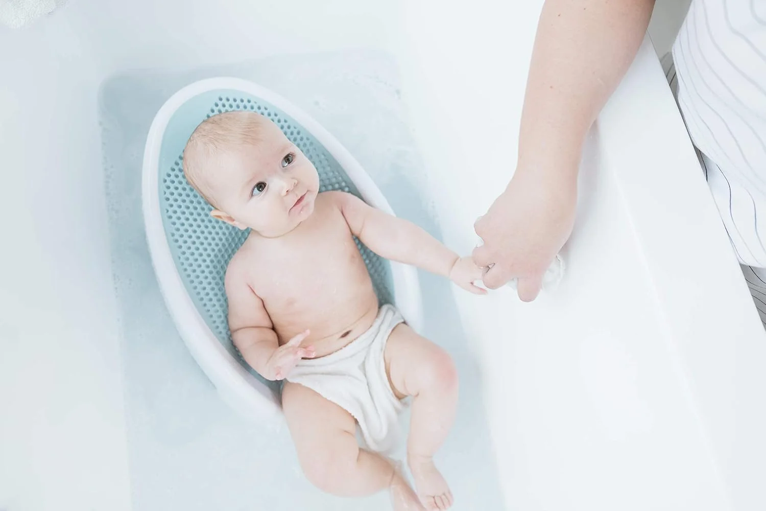 Angelcare Soft-Touch Asiento de Baño y Enjuagador para Bebé Aqua