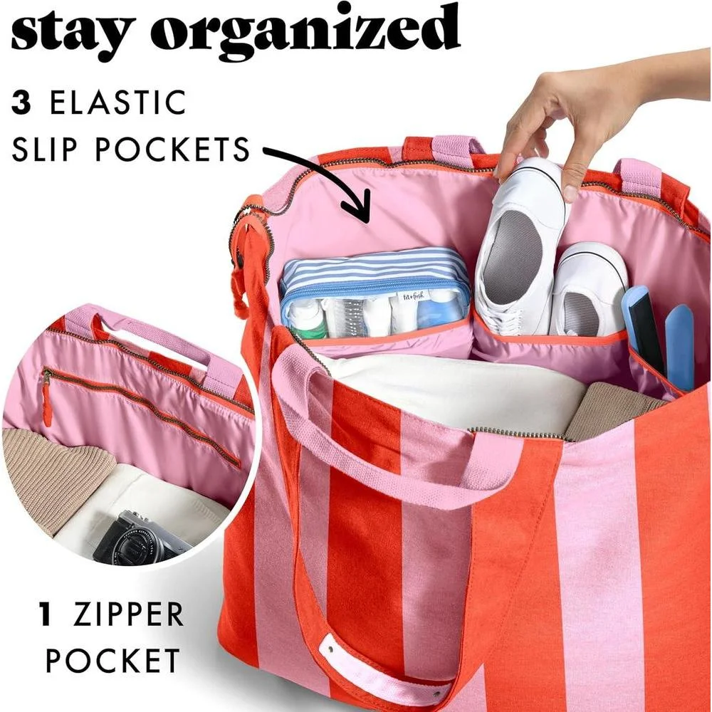 Fit & Fresh Bolso de Playa Grande para Mujer - Bolso de Viaje Extra Grande con Bolsillos