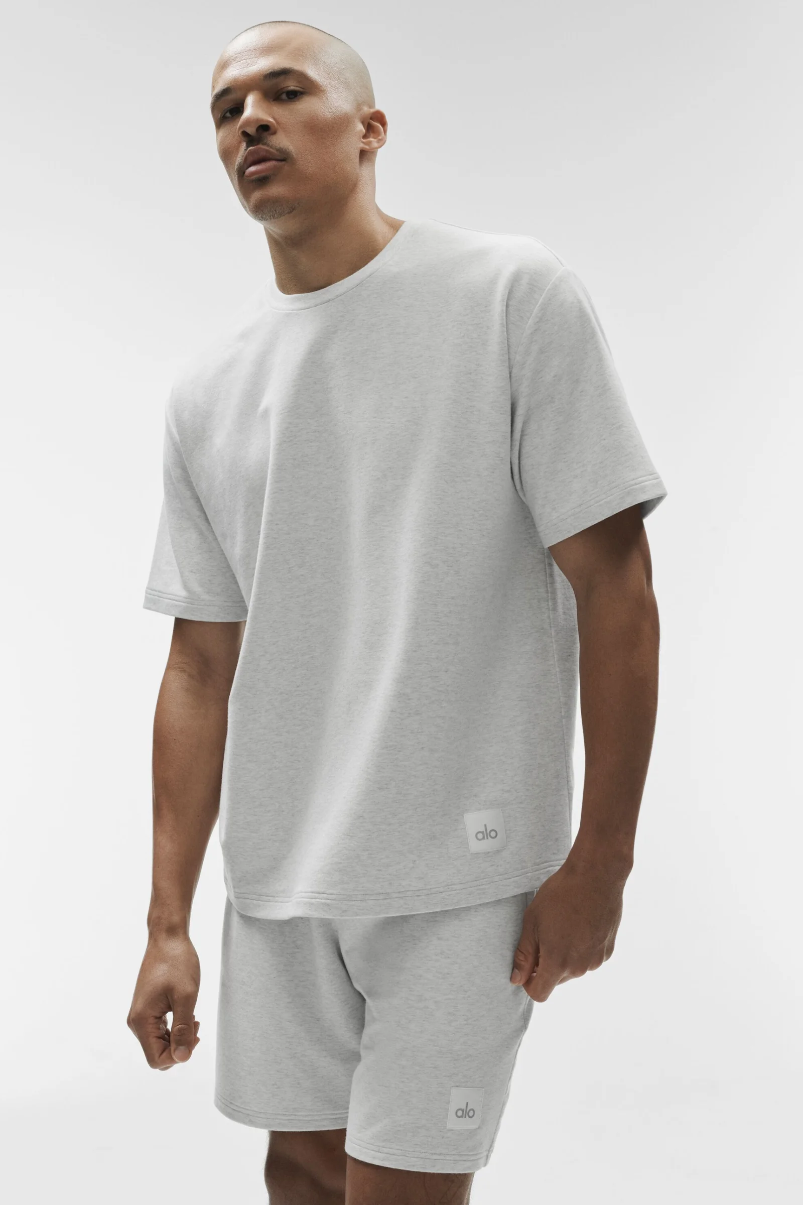Alo Yoga Double Take Short Sleeve - White Heather
