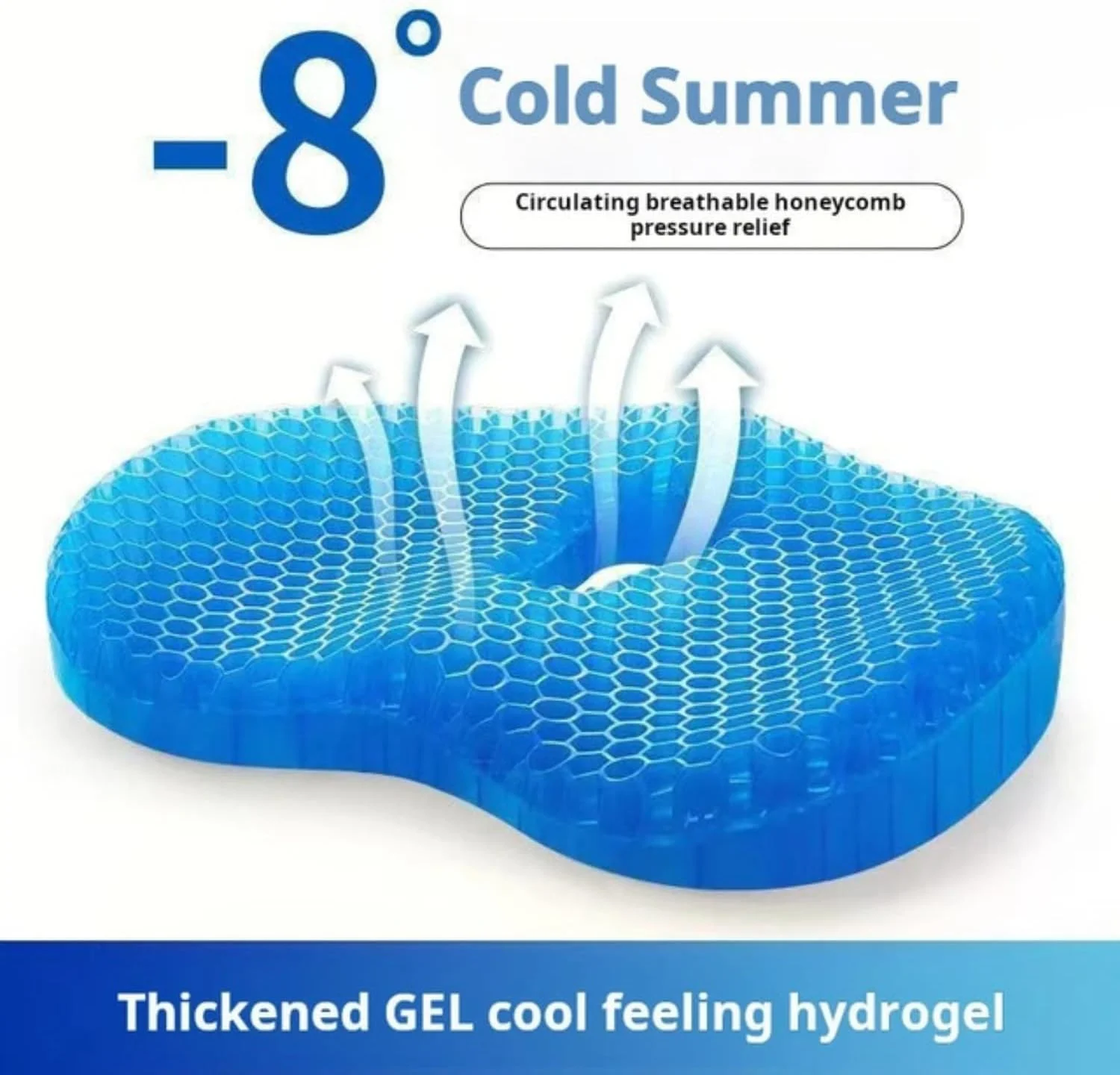 Cojín de gel ergonómico Bontebian ErgonomicLux Honeycomb con funda de seda negra