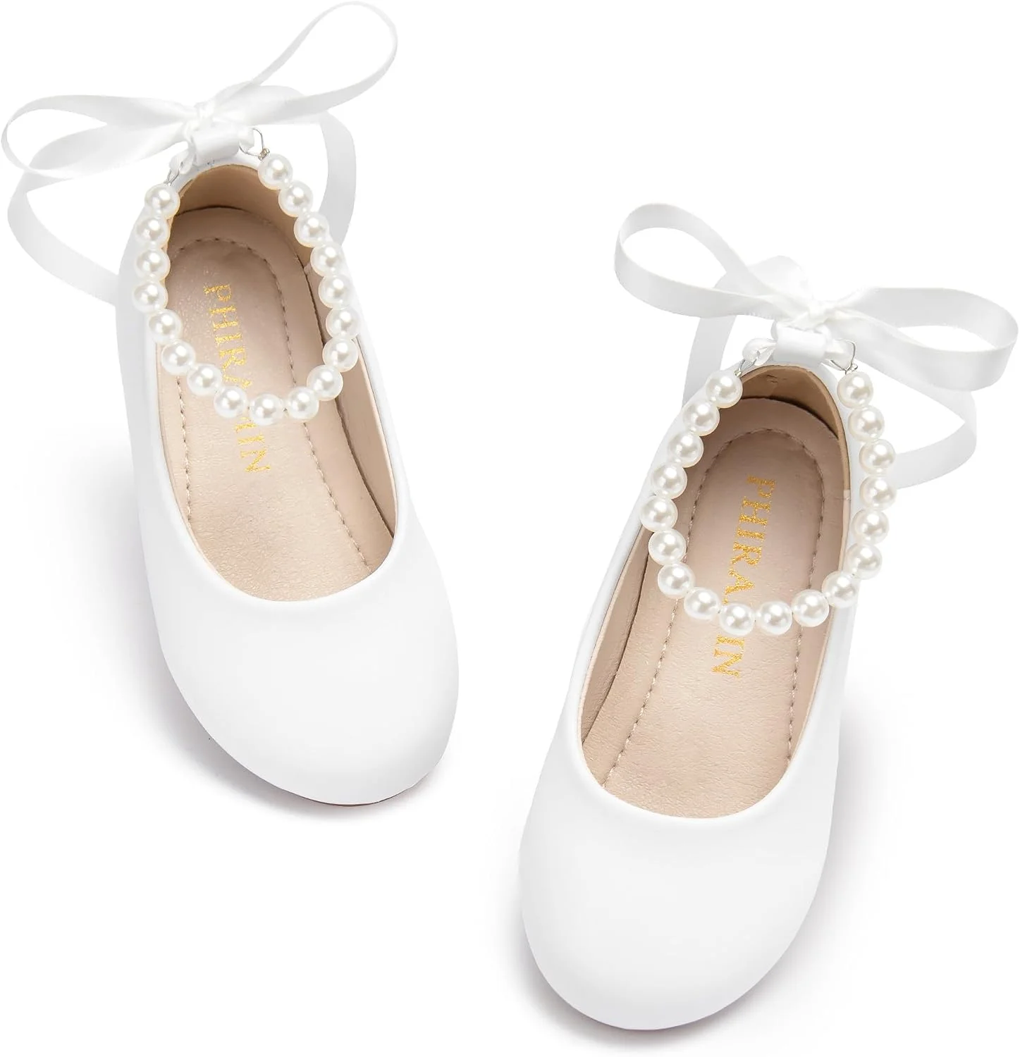 Zapato Phiramin Niña Bailarina Perla con Correa para Fiesta