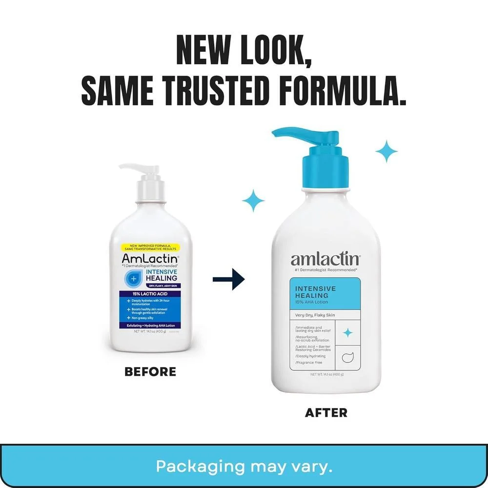 Loción Corporal Amlactin Intensiva Con Ácido Láctico AHA Y Ceramidas Para Piel Extremadamente Seca