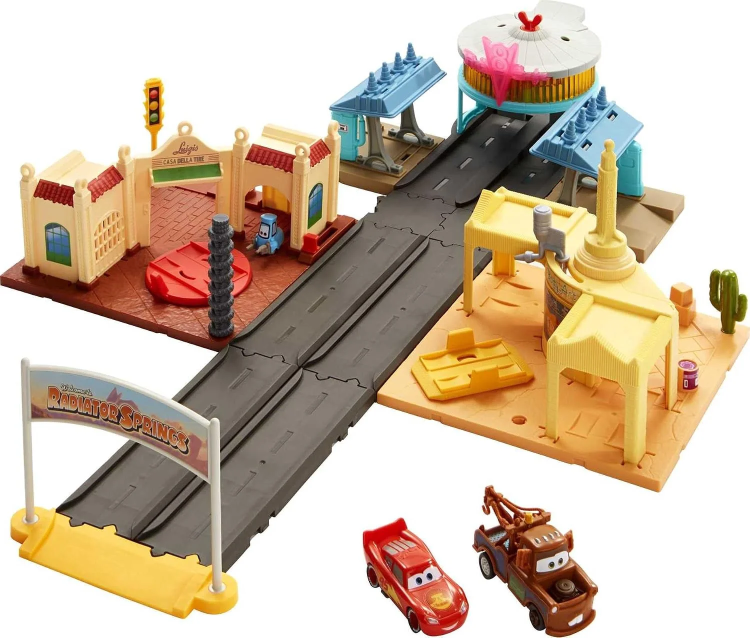Set de juego Cars On The Road Radiator Springs Tour de Mattel