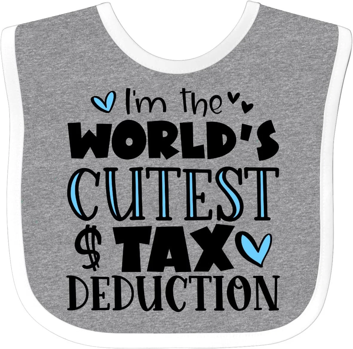 Babero Inktastic I'm the World's Cutest Tax Deduction Azul Corazones