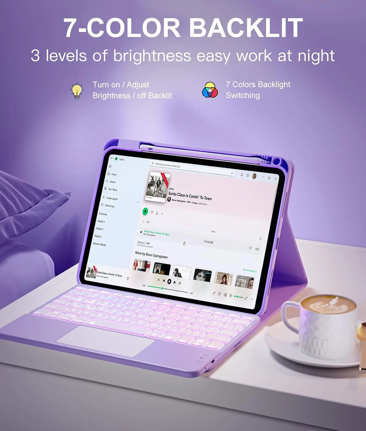 Funda con Teclado Harvopu para iPad 11" (A16) / iPad 10.ª Gen - Morado