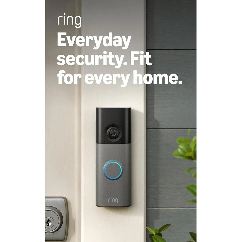 Ring Battery Doorbell 2K (newest model) Retinal 2K with wide-angle video, up to 6x Enhanced Zoom, Two-Way Talk, and Built-In Battery, Speckled Gray