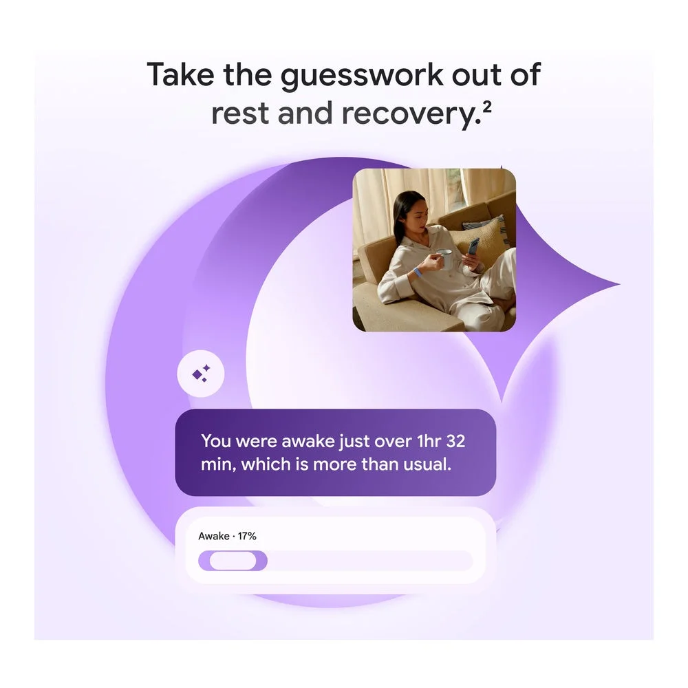 Google Fitbit Air, rastreador de actividad sin pantalla, con seguimiento fitness, ritmo cardíaco y sueño. Coaching IA personalizado