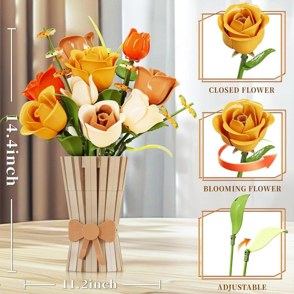 Ramo de flores con jarrón armable
