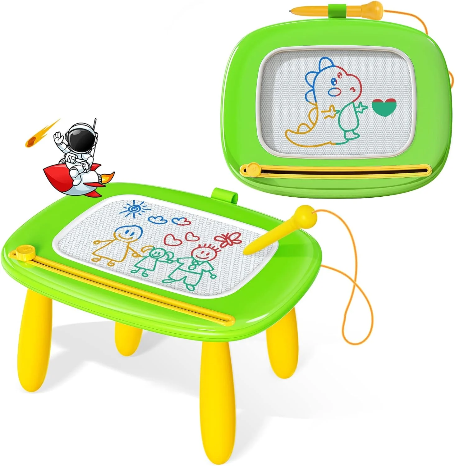 Kikidex Magnetic Drawing Board, Toddler Girl Toys for 1-3 Year Old, Doodle Board Pad Learning and Educational Toys for 1 2 3 Year Old Baby Kids Birthday Gift (Green)