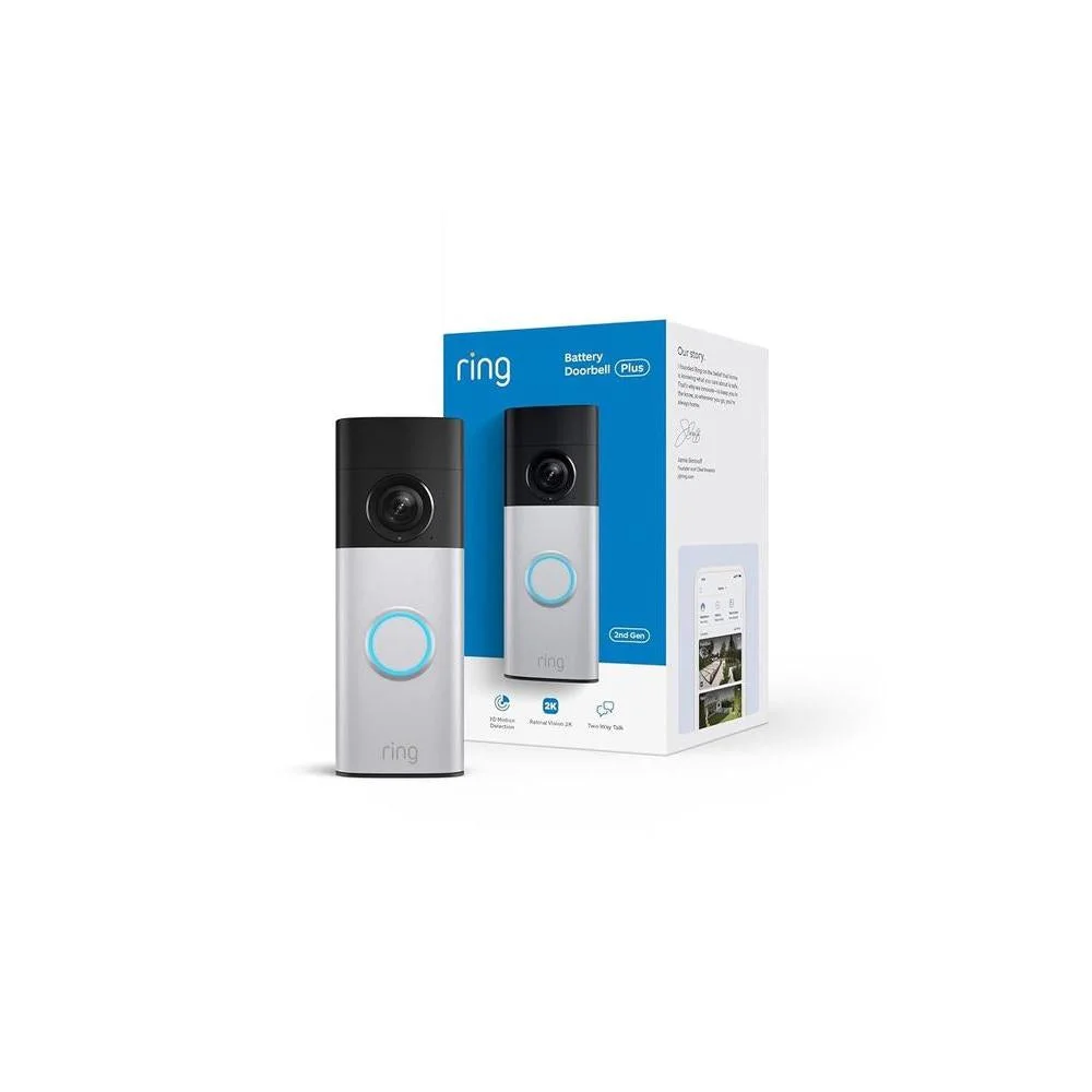 Videotimbre inalámbrico Ring Plus con video Retinal 2K, zoom mejorado 6x, visión nocturna y batería desmontable