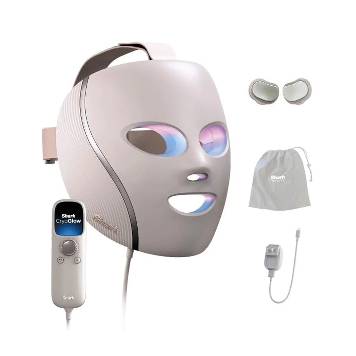 Máscara LED Shark CryoGlow con terapia de luz roja y enfriamiento para contorno de ojos
