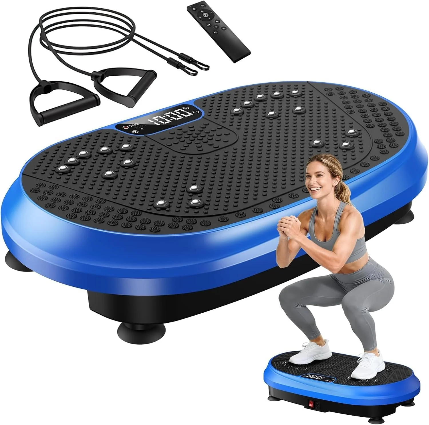 HVX Vibration Plate Exercise Machine for Lymphatic Drainage, Vibrating Fitness Platform 450 lbs Capacity Full Body Shaker Workout Equipment, Vibration Platform Machine Shaping Vibrate Board Sport Home