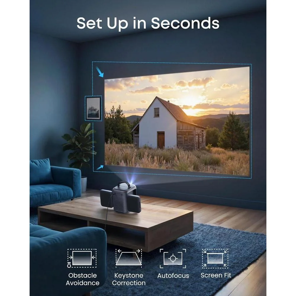 Anker Nebula P1i Proyector portátil 1080P FHD con WiFi, Bluetooth, enfoque automático, diseño abatible y altavoz integrado