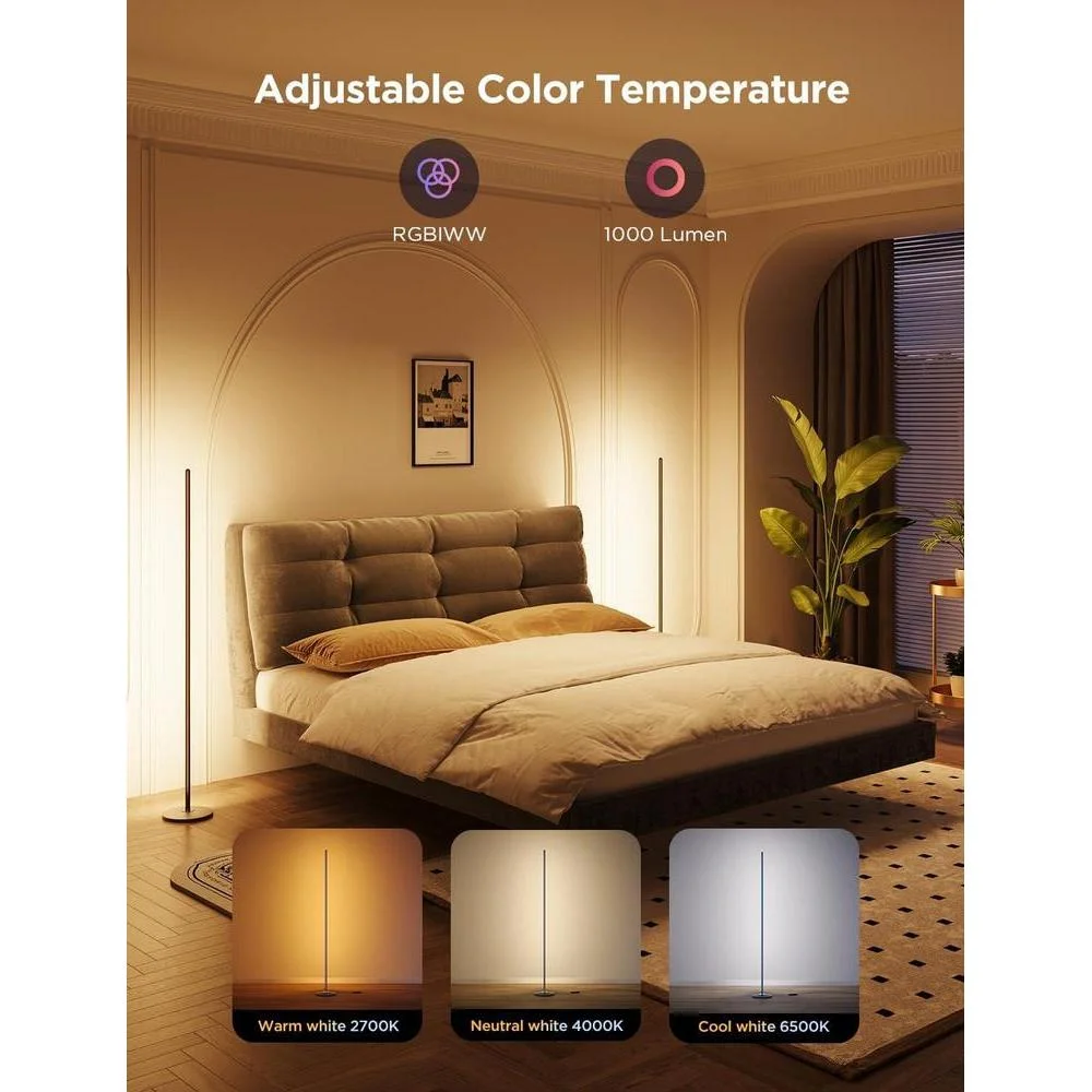 Lámpara de pie básica Govee RGBIC, compatible con Alexa, LED con control de voz y cambio de color, paquete de 2