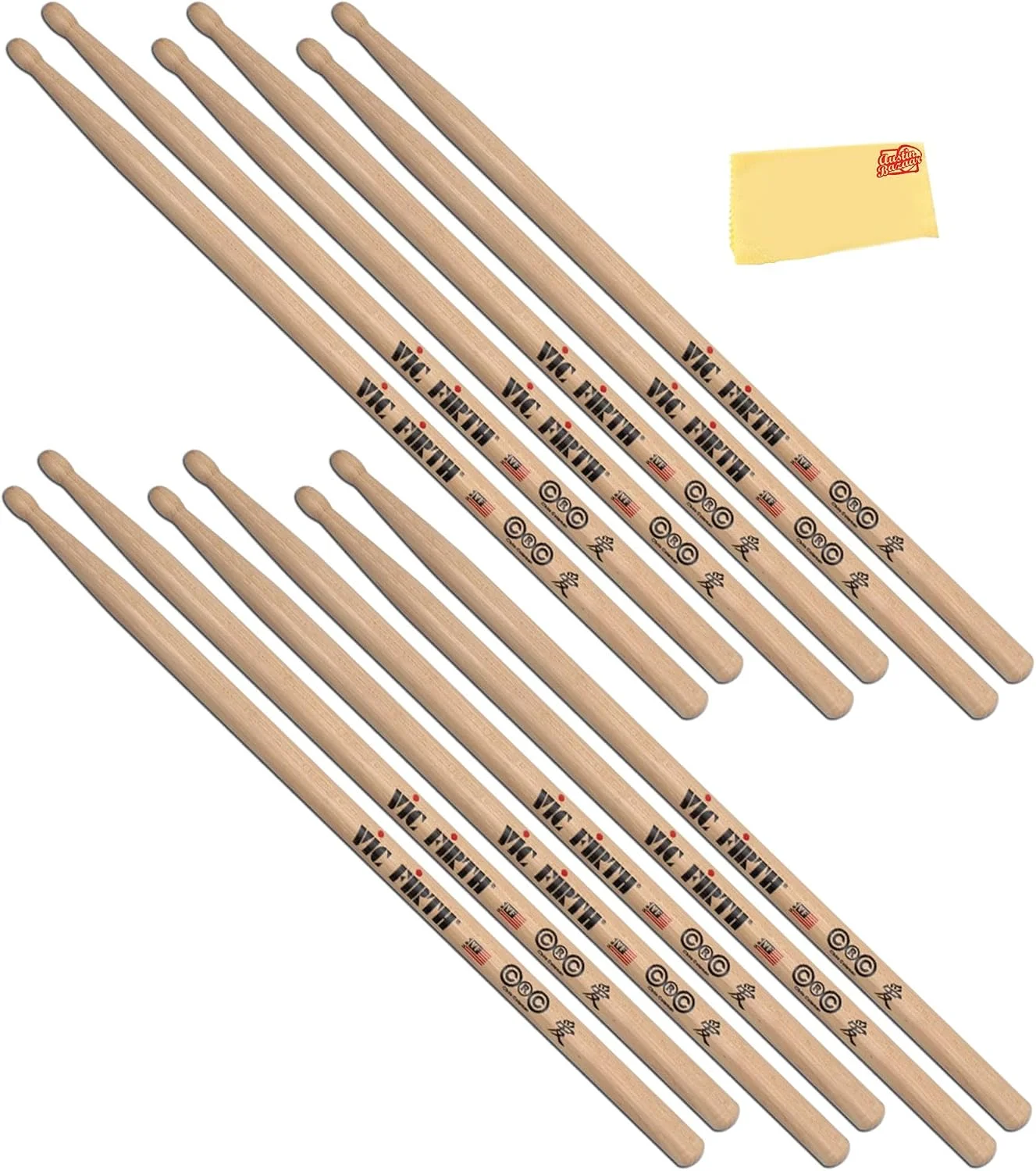 Baquetas Vic Firth Signature Series Chris Coleman 3 pares con paño de limpieza