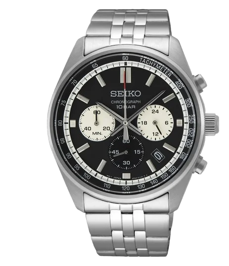 Seiko Reloj Cronógrafo Cuarzo Esfera Negra 41.5 mm SSB429P1