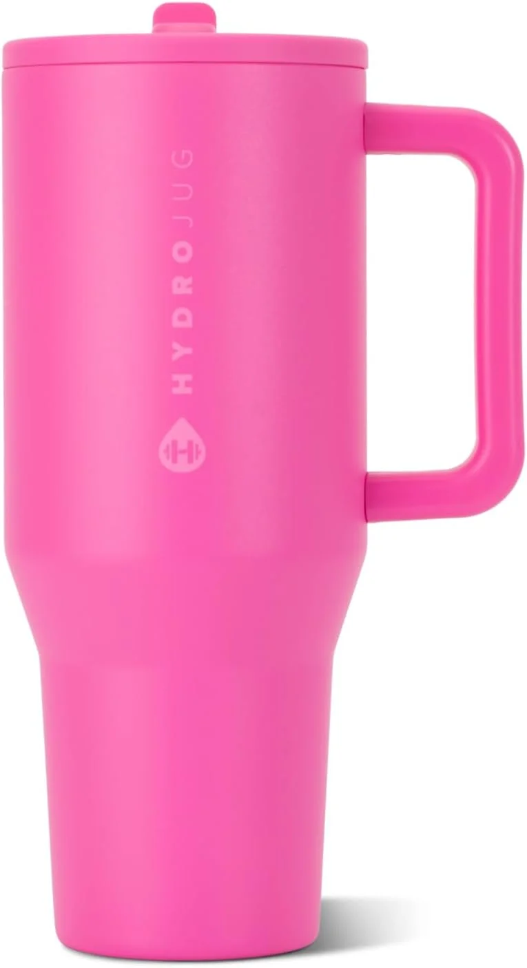 Vaso térmico HydroJug Traveler 40oz con asa y popote, Razzle
