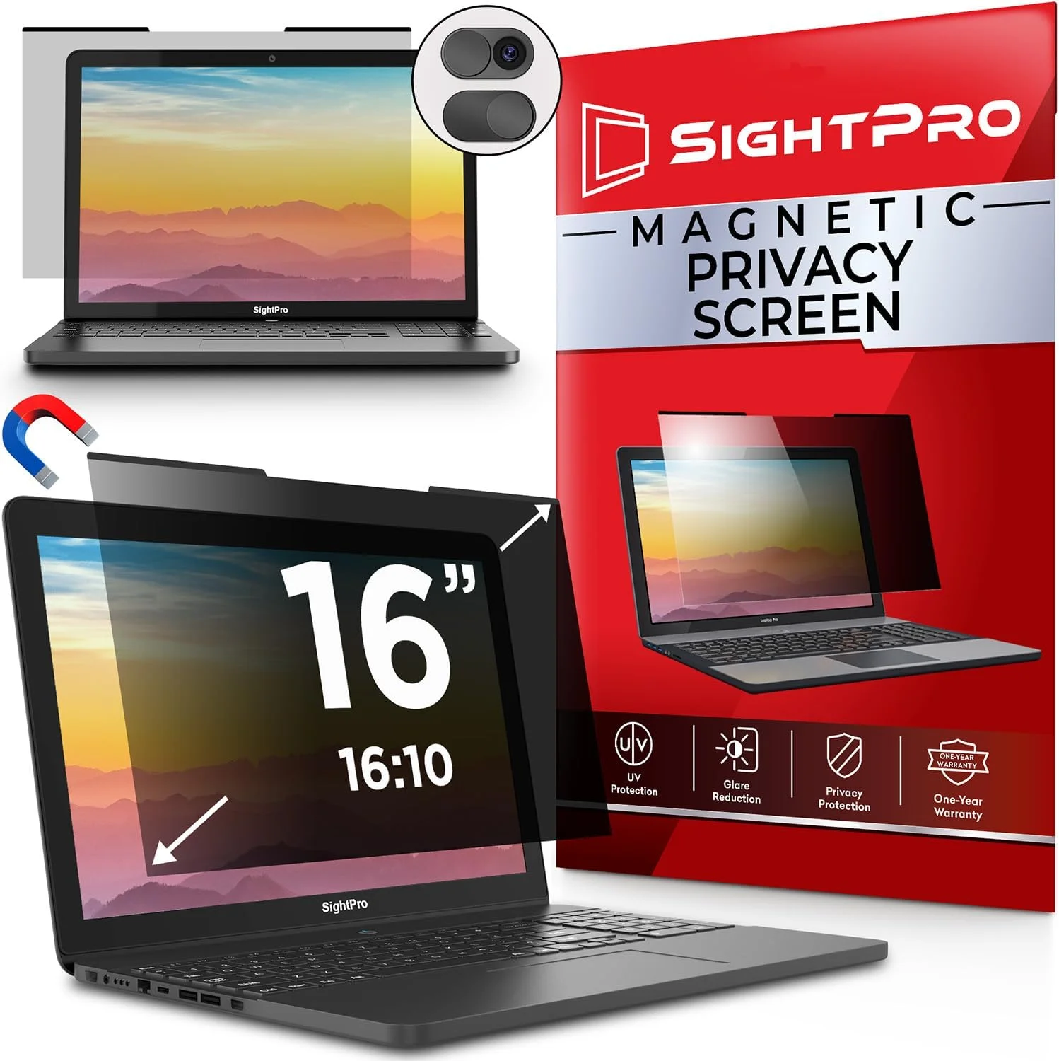 Protector de pantalla magnético SightPro para laptop 16 pulgadas 16:10