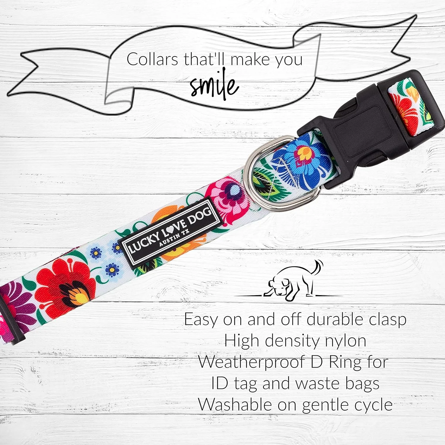 Collar y correa para perros pequeños Lucky Love Dog Ladybird