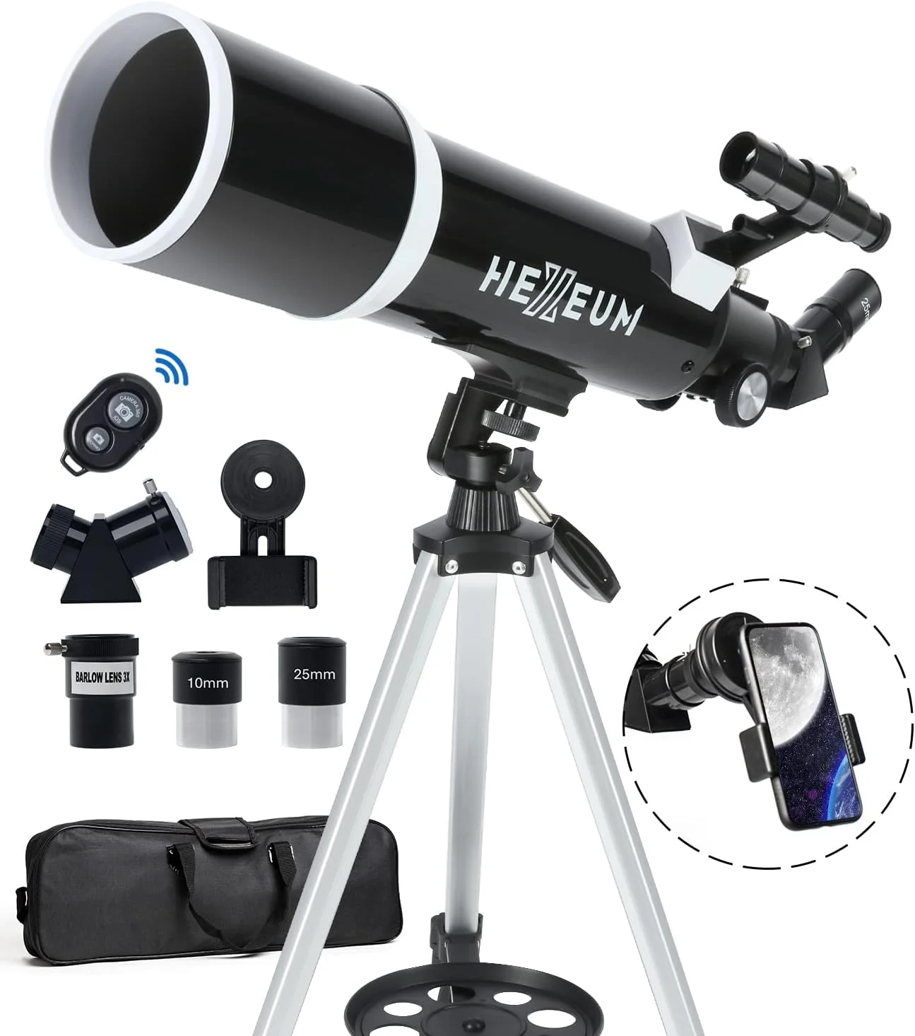 Koolpte Telescope for Adults & Beginner Astronomers - 80mm Aperture 600mm Fully Multi-Coated High Transmission Coatings