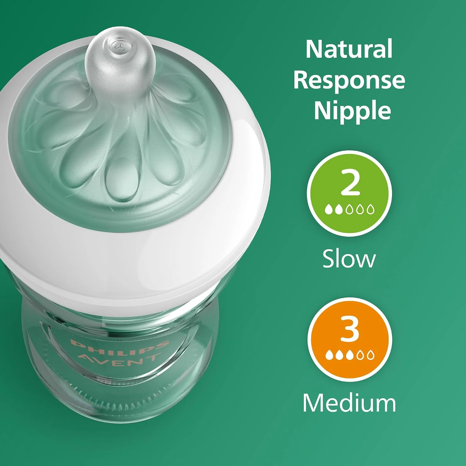 Philips Avent SCD858/01 Set de Biberones de Vidrio Natural Response 4 y 8 oz Pack de 3