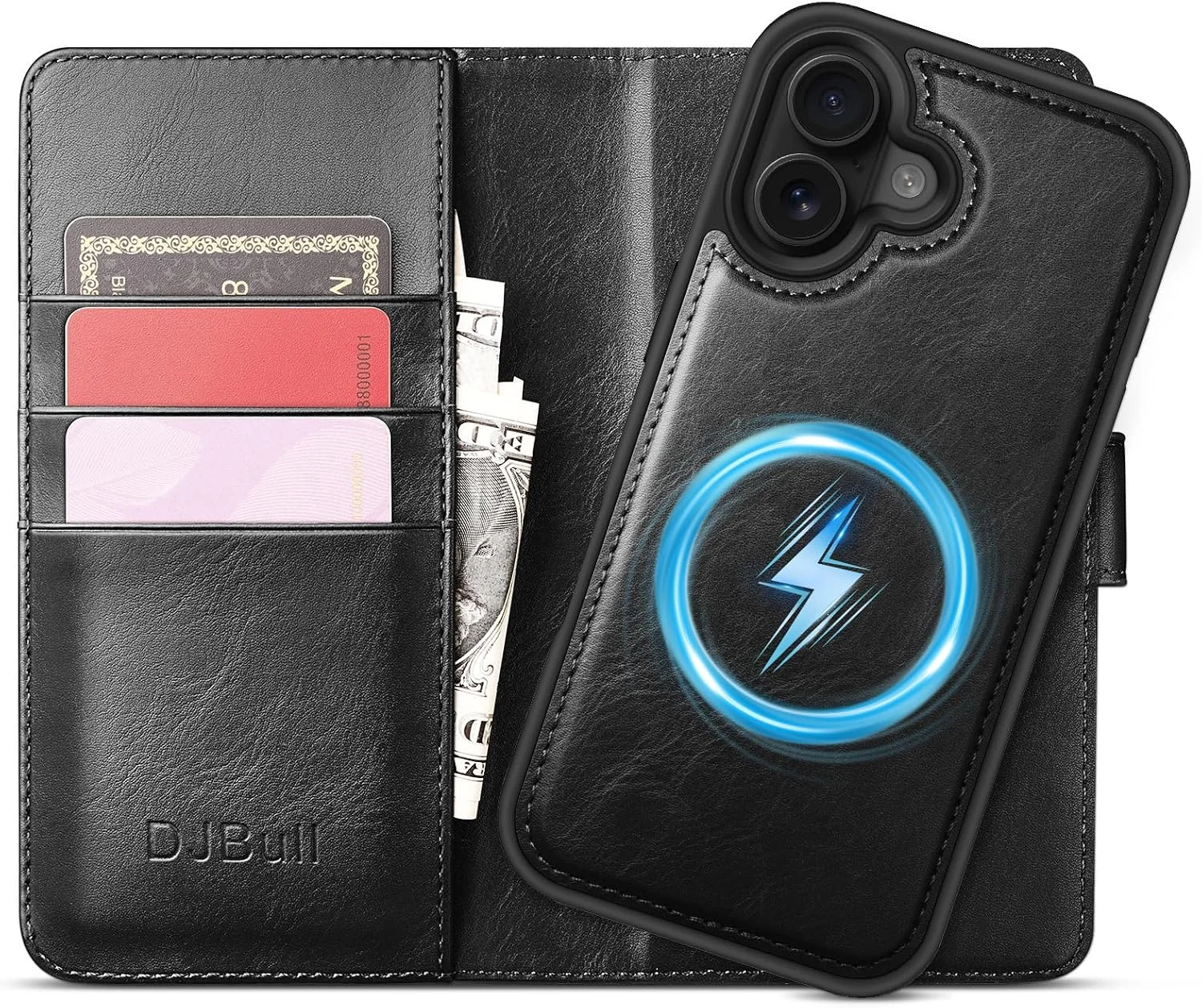Funda billetera 2 en 1 DJBull para iPhone 16 6.1" con bloqueo RFID