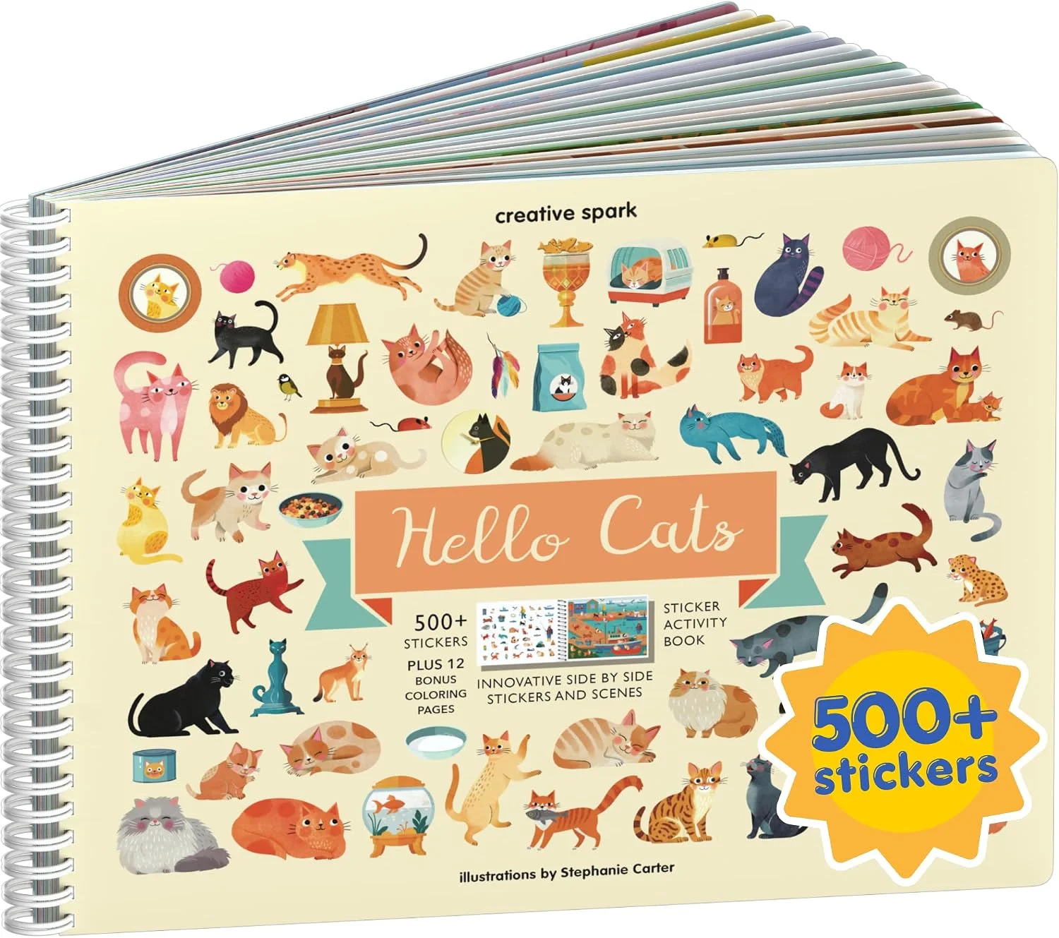 Cupkin Hello Cats Coloring & Sticker Activity Book | 500+ Stickers