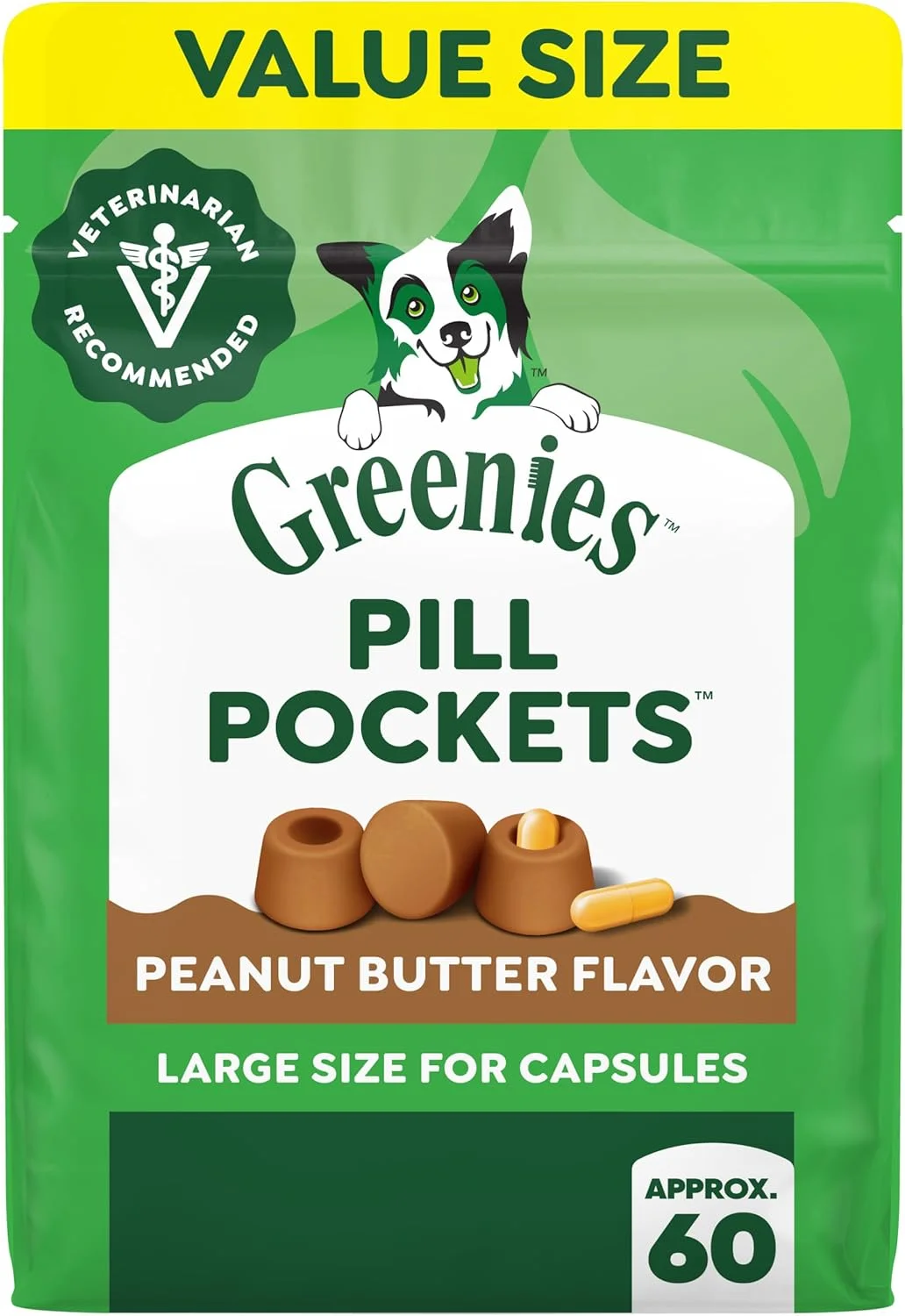 Greenies Pill Pockets Large Size Dog Treats Peanut Butter 15.8 oz