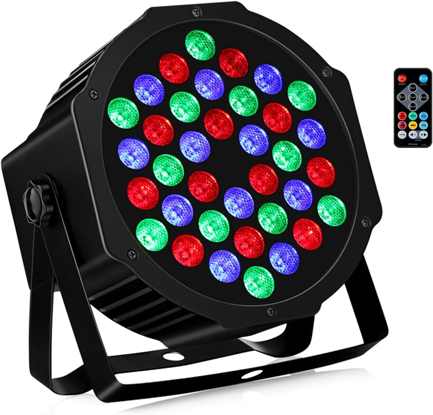 Battery Powered Stage Par Lights: 36W RGB Rechargeable - 6 to 15Hours Working Time - Remote DMX Control - Great for Mobile DJ Party Planner - Uplights for Events Wedding Music Dance Show Band - 1Pack