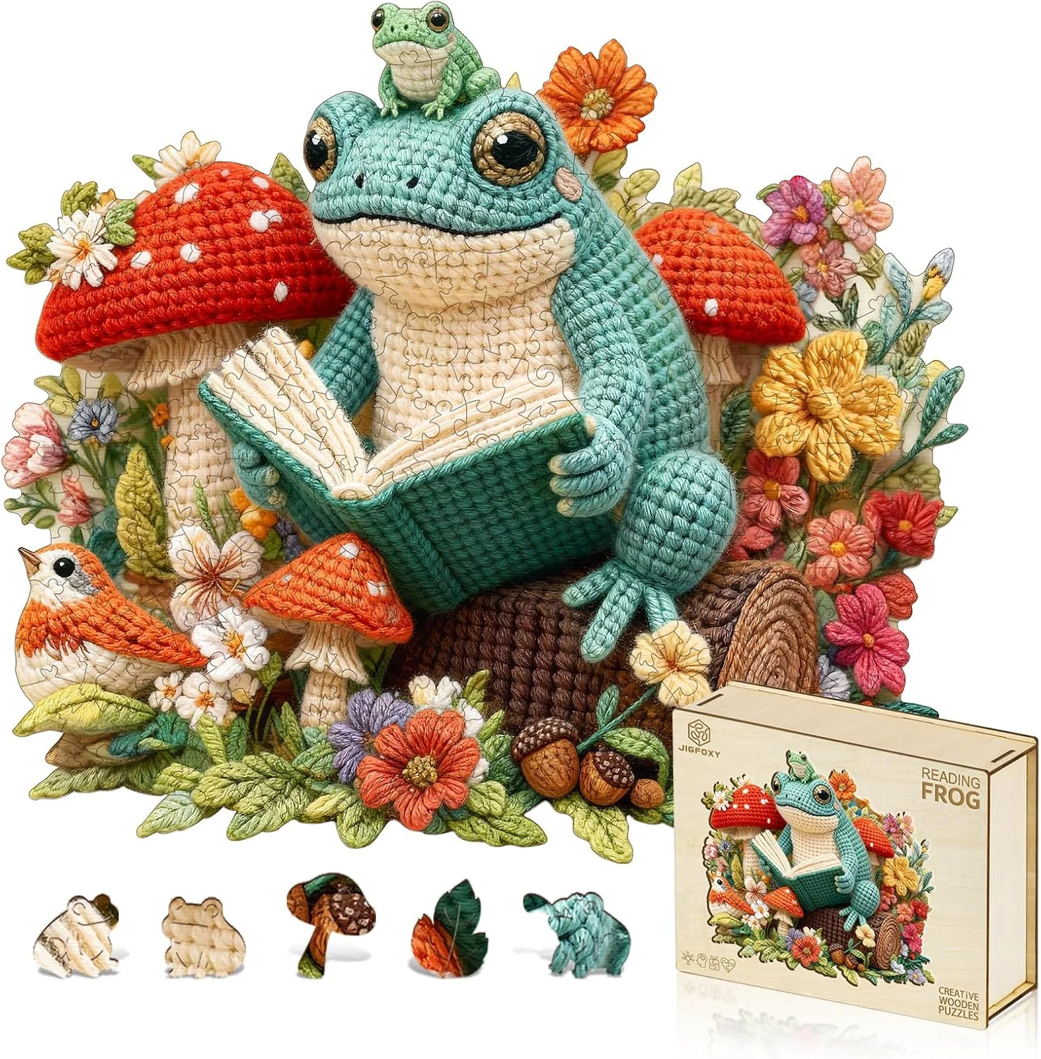 Jigfoxy Wooden Puzzles for Adults, Six Cute Little Chicks Wood Puzzle Adult