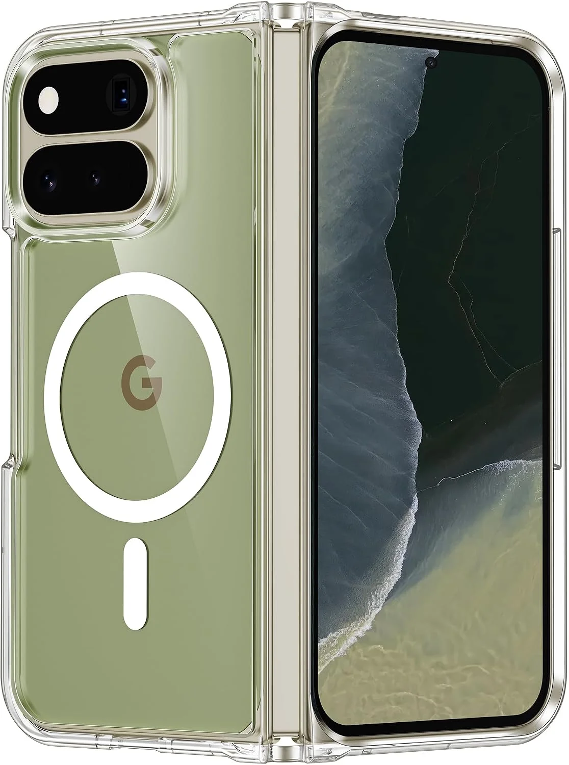 Funda para Google Pixel 11 Pro Fold transparente compatible con Magsafe