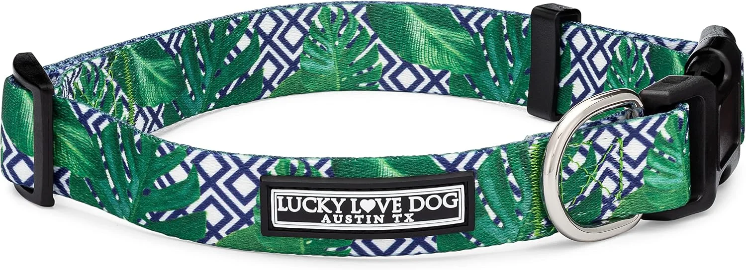 Collar ajustable Lucky Love Dog para perros grandes Azul Laguna talla L