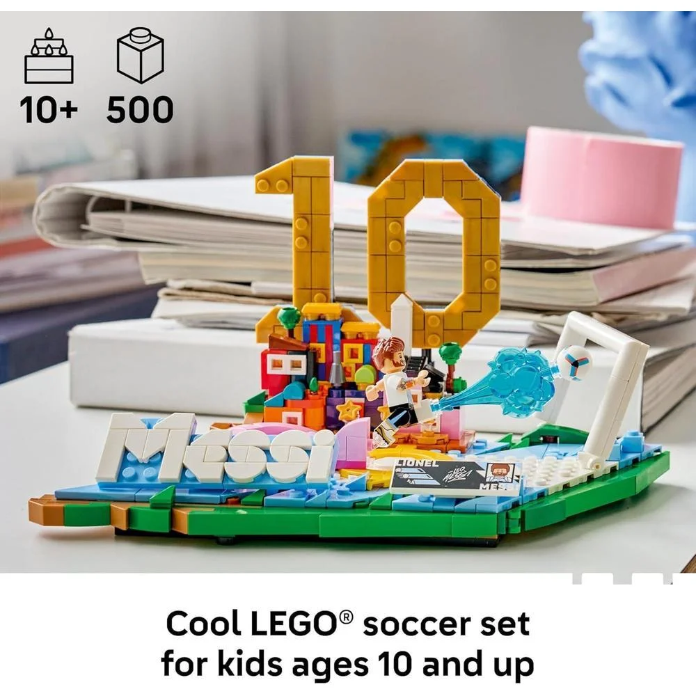 LEGO Lionel Messi, Set de Construcción para Niños y Niñas, Edad 10+, Regalo Coleccionable de Fútbol con Placa Decorativa
