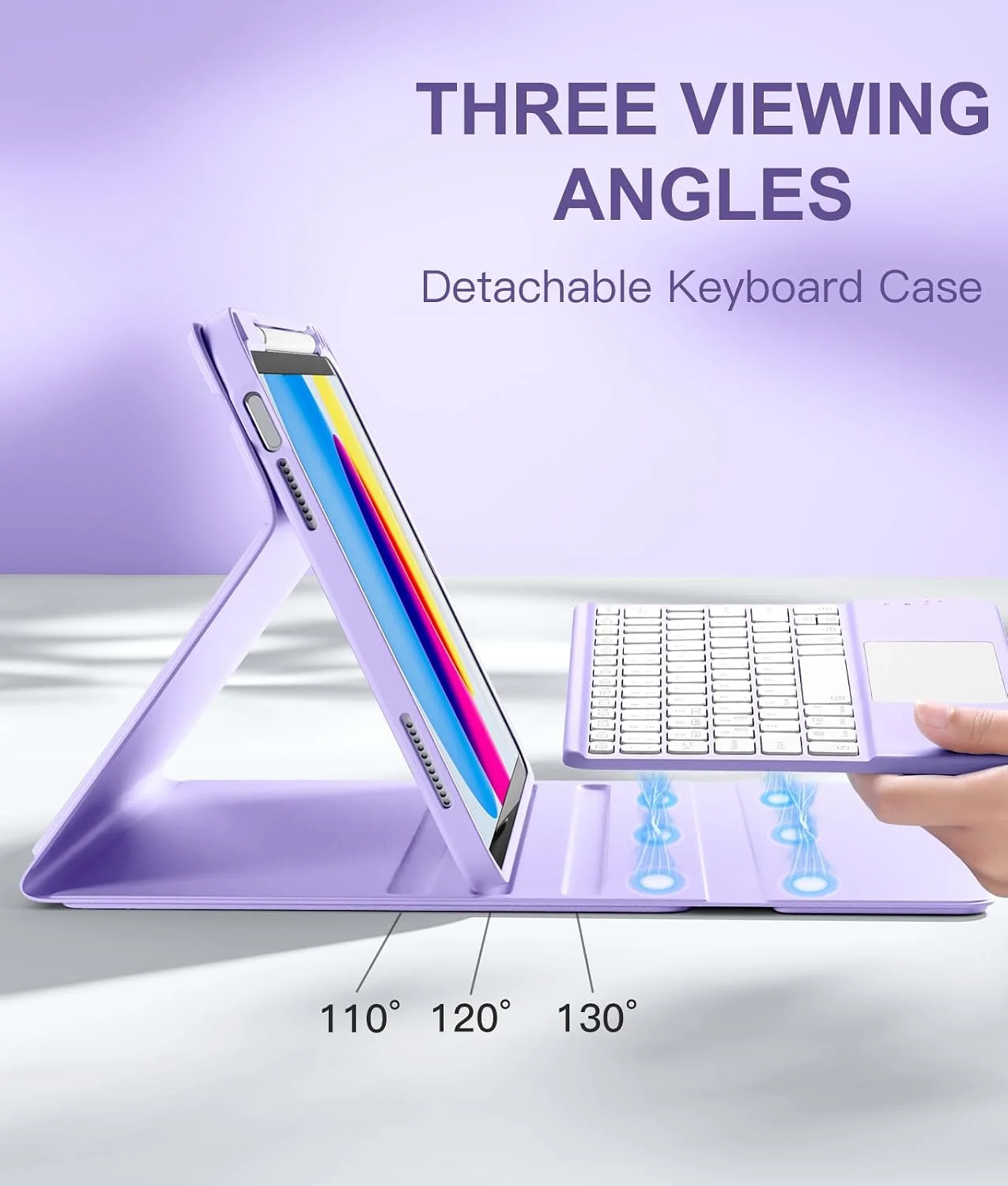 Funda con Teclado Harvopu para iPad 11" (A16) / iPad 10.ª Gen - Morado