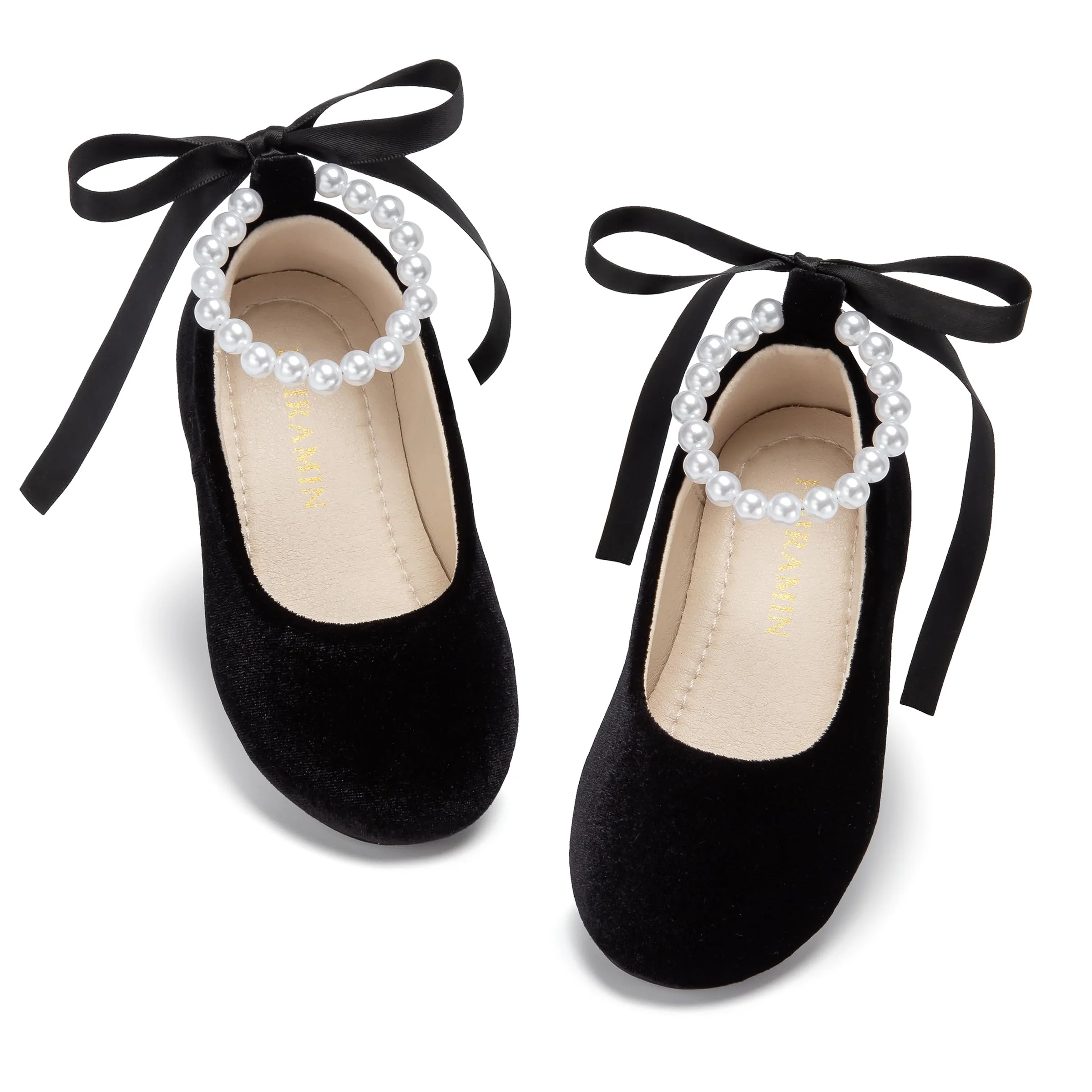 Zapatos de ballet Phiramin para niña con correa de perla