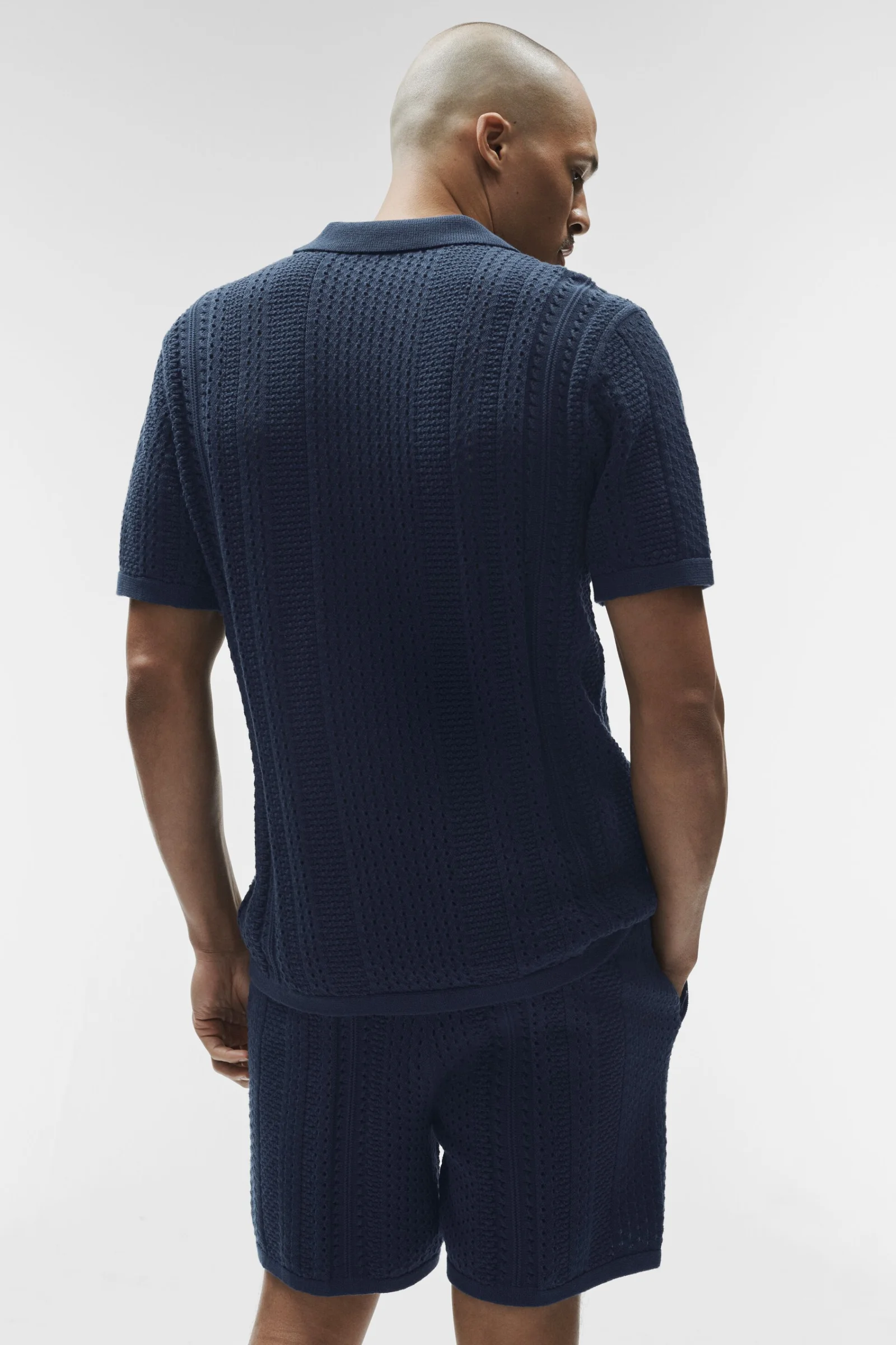 Alo Yoga Coastline Knit Short Sleeve Polo - Navy