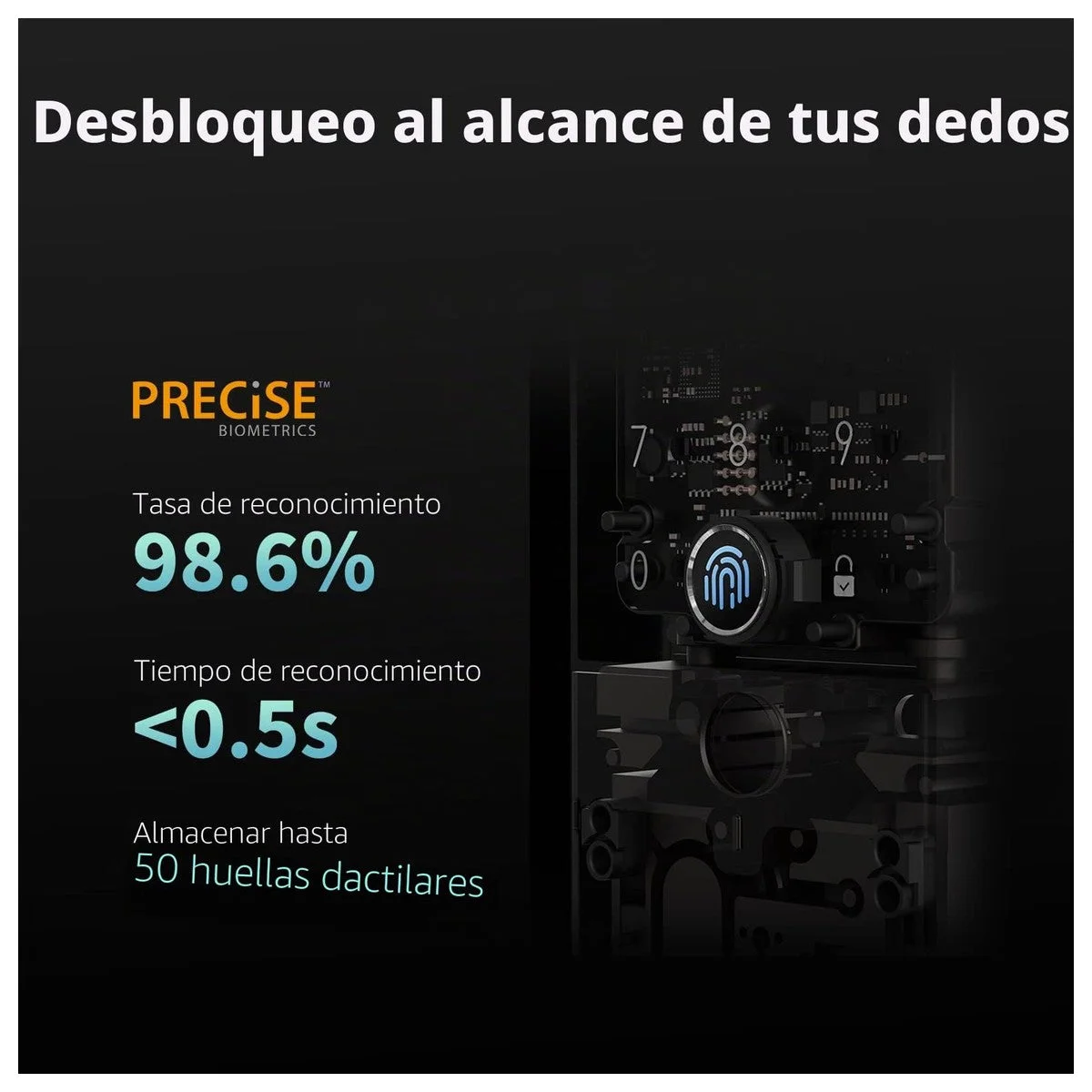 Cerradura inteligente Aqara U100 sin llave, compatible con Apple HomeKit, Alexa, Google e IFTTT, con teclado táctil y Bluetooth