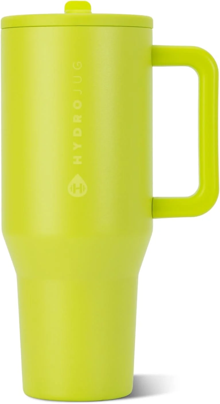 Vaso térmico HydroJug Traveler 40oz con asa y popote, Limón Lima