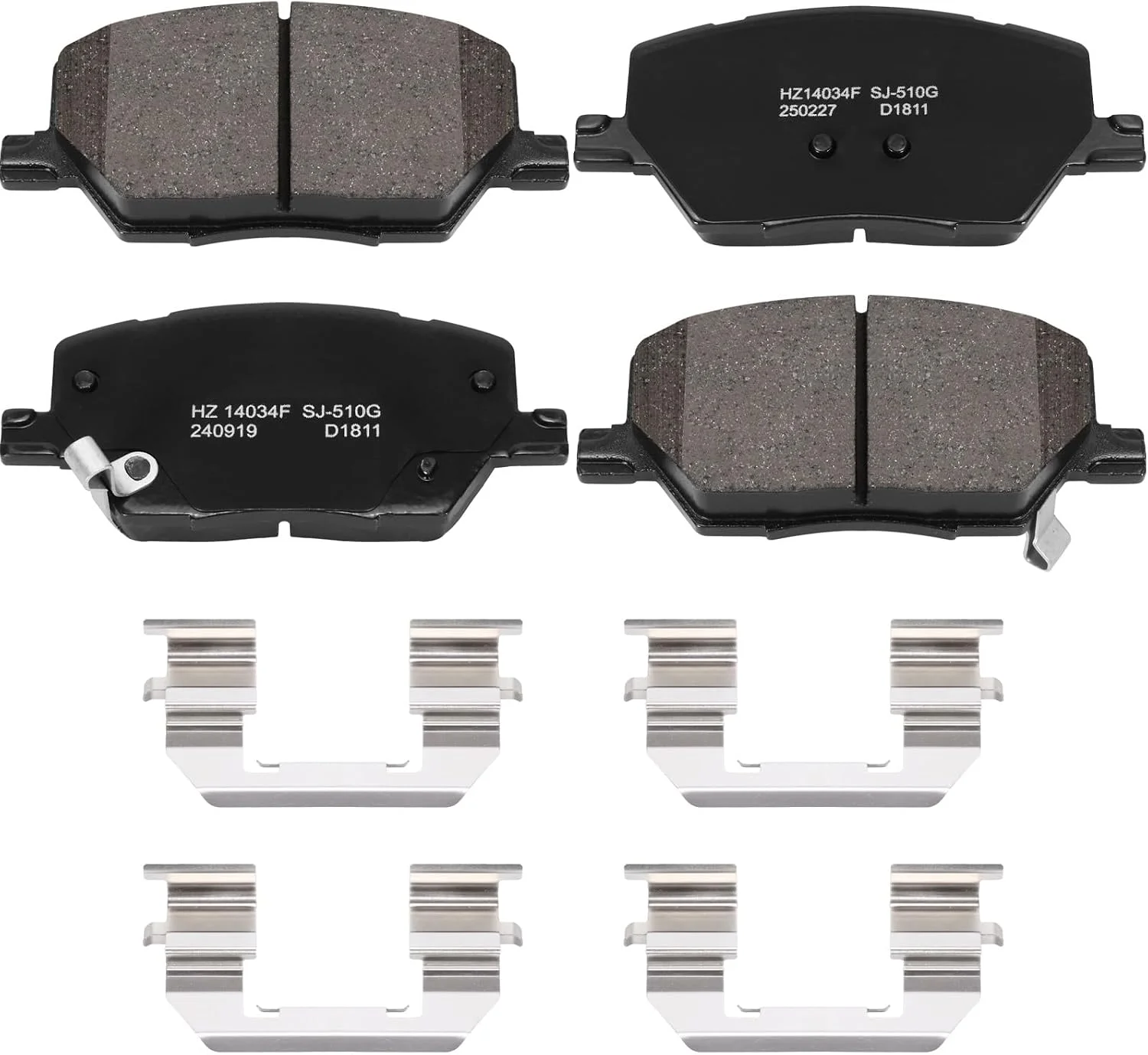 Pastillas de freno delantero cerámicas D1811 para Jeep Renegade 2015-2021, Jeep Compass 2017-2022 y Fiat 500X 2016-2021