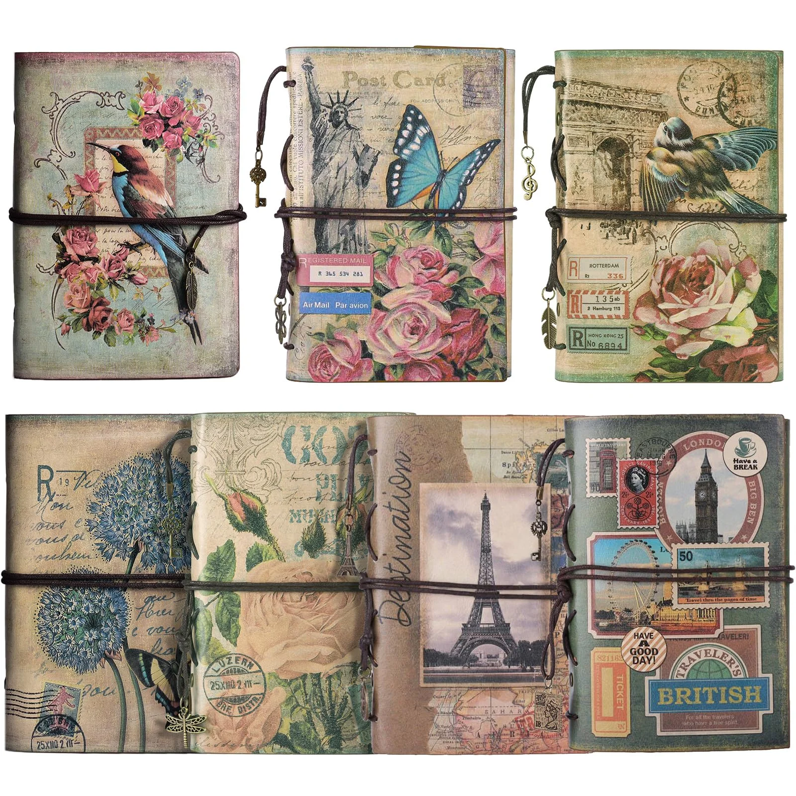 Refillable Journal Notebook, Vintage Travel Diary with Lined Pages, Gifts